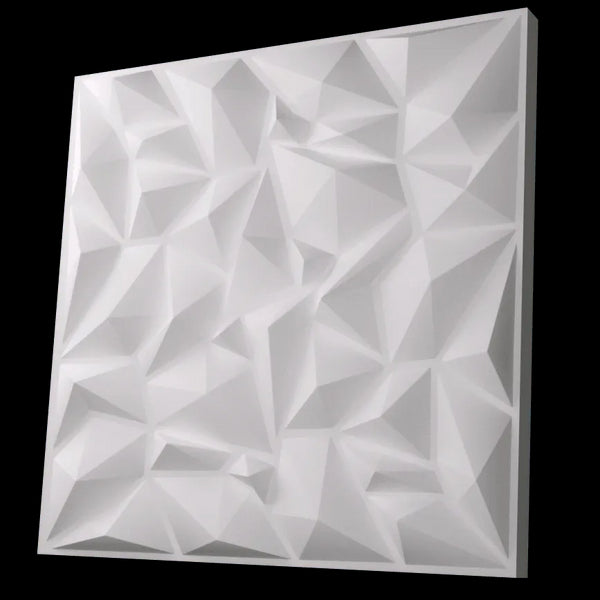 Anigma 3D PVC Wall Panels, Low Poly Shape, Black/White, Easy Installation, 12 pieces - Anigma